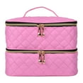 thumbnail image 1 of Bolsa de almacenamiento de esmalte de uñas de doble capa, bolsa de transporte de viaje, estuche organizador de esmalte de uñas con bolsillos múltiples Rosa, 1 of 8