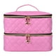 thumbnail image 1 of Bolsa de almacenamiento de esmalte de uñas de doble capa, bolsa de transporte de viaje, estuche organizador de esmalte de uñas con bolsillos múltiples Rosa, 1 of 8