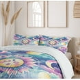 thumbnail image 5 of Ambesonne Sun and Moon Duvet Cover Set, Boho Sky Clouds Lunar, King, Pale Purple Blue and Cream, 5 of 5