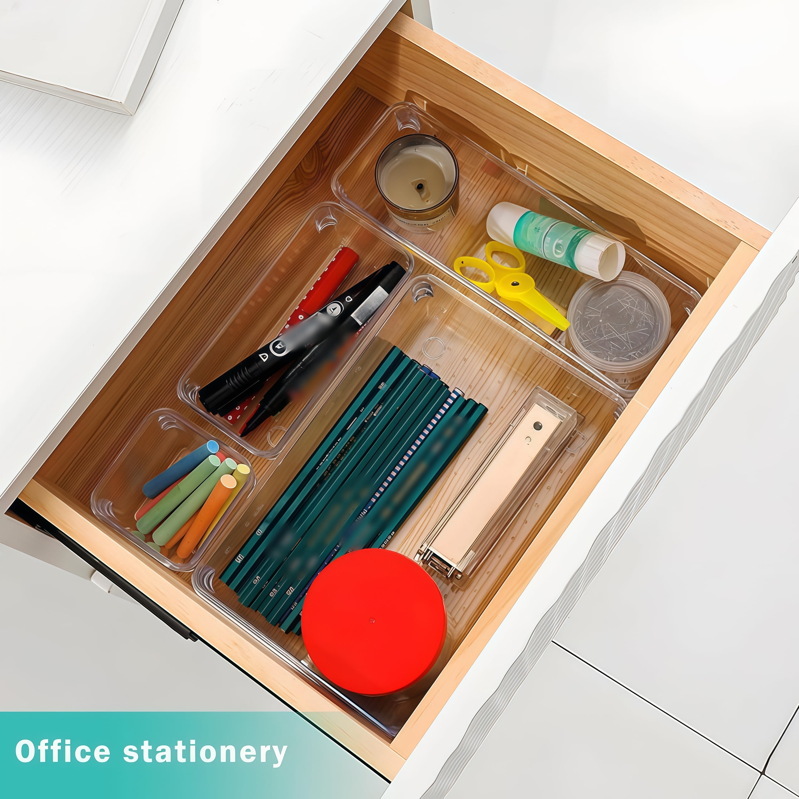 Complete 25 Piece Desk Organization Box Kit for Streamlined Storage Solutions