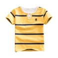 thumbnail image 4 of YUEHUA Boys Polo Tshirt Striped, Short Sleeve Tee Henley Shirts, Kids Crewneck T-Shirt Cotton Stripes Top, 4 of 4