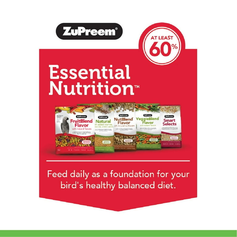 ZuPreem Natural Blend Bird Food - Large Parrot Pellets, 3lbs