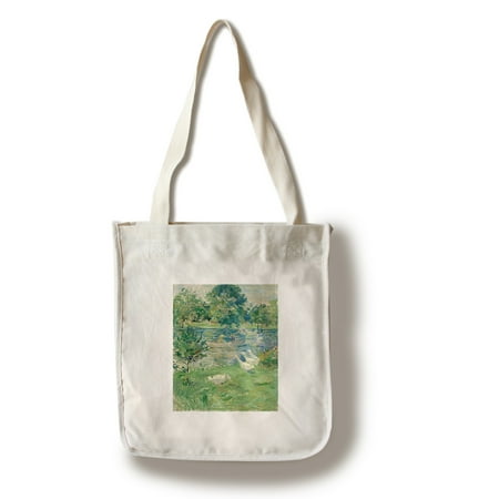 Classic Cotton Boat Tote - Girl in a Boat with Geese - Masterpiece Classic - Artist: Berthe Morisot c. 1889 (100% Cotton Tote Bag - Reusable)
