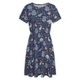 thumbnail image 4 of Fairy Forest with Animals And Birds. Raccoons, Owls, Bunnies And Little Chick Dress Summer Street Style Dresses Female Short Sleeve Printed Sundress, 4 of 7