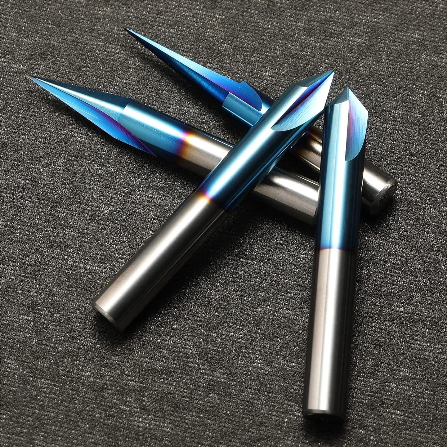 Genmitsu CNC Wood Carving Router Bits Set, 1/4'' Shank, 4 PCS, 15° Detail Carving Liner+ 20° Profile bit+ 60° & 90° V Groove