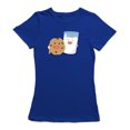 thumbnail image 1 of T-shirt Bleu Royal pour Femmes avec Design Graphique Cookies And Milk, 1 of 1