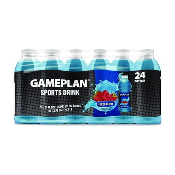 Niagara Gameplan Sports Drink, Mixed Berry, 20 oz Bottle, 24/Carton