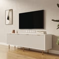 thumbnail image 3 of Mid Century Modern TV Stand for 80 Inch TV, Entertainment Center Wood TV Stand with 4 Large Drawers, TV Console Table Media Cabinet with Storage, for Living Room Bedroom, White, 3 of 9
