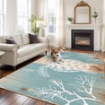 thumbnail image 2 of Non-Slip Rug Pad Rugs Ocean Sea Turtle Retro Wooden Rectangle Area Rugs 5x7Ft Soft Carpet Pads for Living Room Kids Room, Nautical Marine Life Wood Plank, 2 of 9