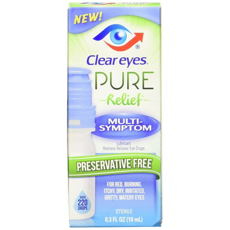 Clear Eyes PRESERVATIVE FREE Pure Relief Multi-Symptom .3 fluid