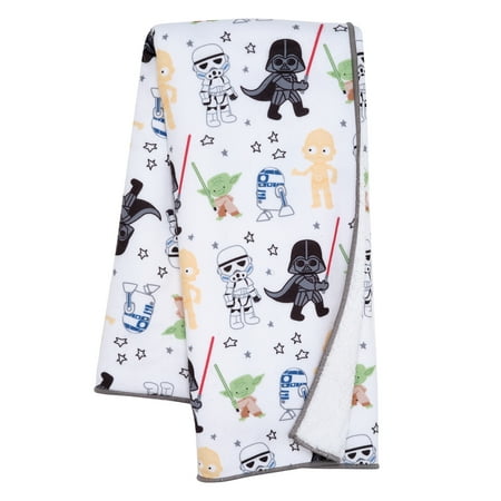 UPC: 0084122015722 | Lambs & Ivy Star Wars Classic Fleece Baby Blanket – Yoda/Darth Vader/R2-D2/C-3PO
