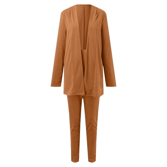 Vedolay Women's Outfit Women's Fall Top & Pants Set Zip Two Piece Casual Sports Outfits,Orange L