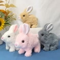 thumbnail image 4 of Conejo blanco pequeño eléctrico de peluche de simulación, mascota, conejo de pelo largo blanco, 4 of 9