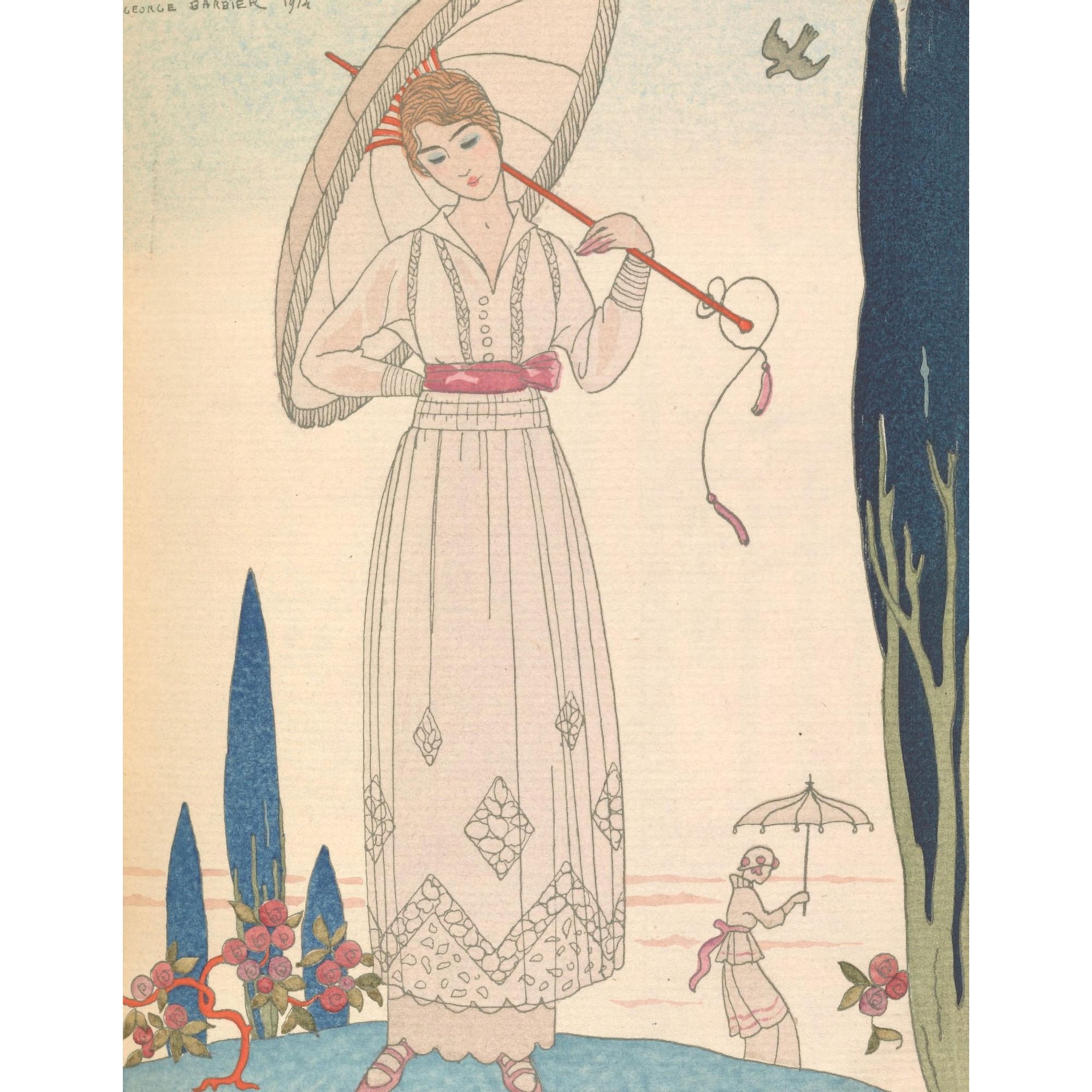 Le Cypres et la Rose Canvas Art - George Barbier (24 x 36)