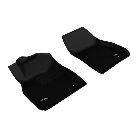 3D MAXpider Front Row Custom Fit All-Weather Floor Mat for Select Chevrolet Malibu Models - Kagu Rubber (Black)