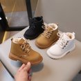 thumbnail image 2 of Botas de algodón de invierno para niñas, botas Martin cálidas con forro polar de color sólido para niños, botas cortas de moda con cremallera lateral para niños, 2 of 6
