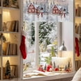 thumbnail image 3 of Christmas Snowman Valances for Windows, 42 x 18in, Farmhouse Winter Snowflake Xmas Tree Rod Pocket Kitchen Valance Curtain Light Filtering Window Treatments for Living Room Bedroom, 1 Panel, 3 of 7