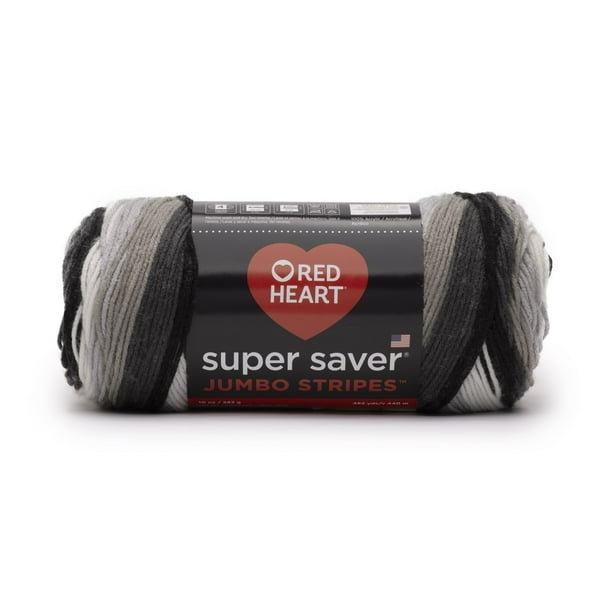 Red Heart Super Saver Jumbo Yarn, Newspaper Stripe, 10oz(238g),Acrylic