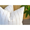 thumbnail image 4 of Woven Stripes Pattern Contemporary Luxury Cushion Covers 20 x20 inches White / Modern Cotton Pillow Covers / Simple Throw Pillow Cases For Living Room Sofa, Couch, Bed, Set of 2, 4 of 12