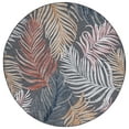 thumbnail image 2 of SAFAVIEH Cabana Oakley Botanical Indoor/Outdoor Area Rug, Black/Rust, 6'5" x 6'5" Round, 2 of 12