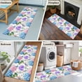thumbnail image 5 of 2'x6' Rug Runners for Hallways Kitchen, Botanical Flowers Non Slip Entryway Beside Floor Carpet Runner, Spring Blue Pink Purple Floral Dragonfly Laundry Room Bedroom Throw Rugs Mat for Family Pet, 5 of 8