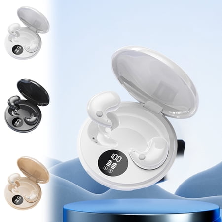 AZXY Sleep Bluetooth Earbuds, In-Ear Ultra-Thin Invisible Headphones, Noise Cancelling, 130H Playtime, Skin-Safe Comfort, Low Latency Gaming, Black