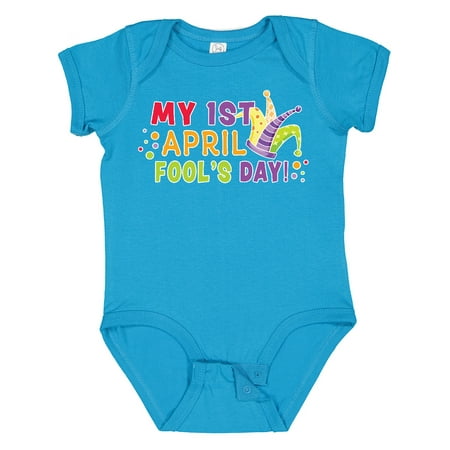 

Inktastic My 1st April Fools Day with Jester Hat Gift Baby Boy or Baby Girl Bodysuit