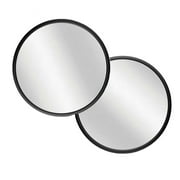 Infinity Instruments Nera 22 Inch Round Wall Mirror, Black Frame (2 Pack)