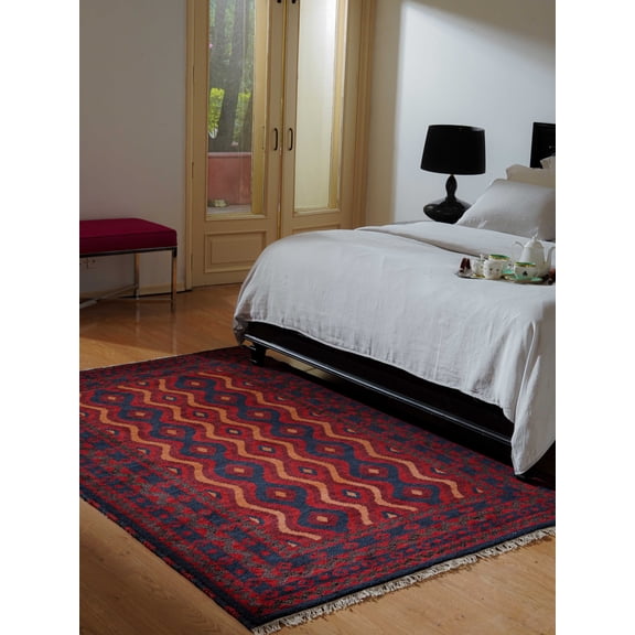 Rugsotic Carpets Hand Knotted Wool & Silk Eco-Friendly Oriental 3'x5' Area Rugs Rectangle Multicolor Classic Traditional Design High Pile Indoor Handmade Rug for Living Room, Bedroom AF0113