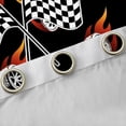 thumbnail image 4 of Castle Fairy Race Flag Graphic Blackout Curtains Set of 2 (52x84 Each) for Boys, Flaming Tire Art Window Curtains for Bedroom, Black Red, 4 of 6
