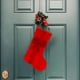 thumbnail image 5 of Calcetín navideño de tela flocada con lazo, bolsa de regalo, manualidades, decoración para colgar en la pared de la chimenea, 5 of 6