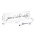 thumbnail image 3 of Good Vibes Only 20" X 6" Contemporary Glam Acrylic Box USB Operated LED Neon Light, Yellow, 3 of 7