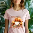 thumbnail image 5 of Pumpkin Spice and Everything Nice T-Shirt | Fall Coffee Pumpkin Graphic Tee for Women, Dark Heather, Size M, 5 of 6