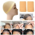 thumbnail image 3 of Yingyy 4 Pcs Bonnet de Perruque en Nylon Extensible Filet pour Cheveux Unisexe Réutilisable Snood pour Cheveux Cosplay Fournitures de Coiffure, Beige, 3 of 7