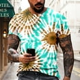 thumbnail image 2 of oqasdz Men T Shirts Summer Casual Fashion Father's Day Printed Hooded Short Sleeved Tee Top, 2 of 4