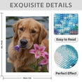 thumbnail image 3 of Diamond Art Kit for Adults, Golden Retriever With Pink Flowers Diamond Painting for Adults Beginners, 5D DIY Diamond Art Painting Kits, Colorful Diamond Painting Craft for Home Decor 12x16, 3 of 7