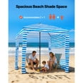 thumbnail image 2 of KFFKFF Beach Cabana, 6 x 6 ft Beach Canopy with Side Wall, UPF 50+ Protection Easy Setup Cabana Tent with Sand Pockets, 2 of 9