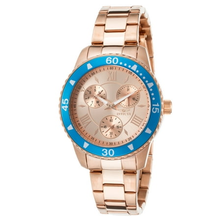 21769 Women's Angel Rose 18K Gold Plated Steel Rose-Tone Dial