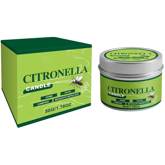 Citronella Candle, Mosquito Avoidance Wax, 1.7 oz Portable $2.1 imes 1.5 ext{ in}$ Outdoor Votive for Backyard Barbecue Dining Patio Camping