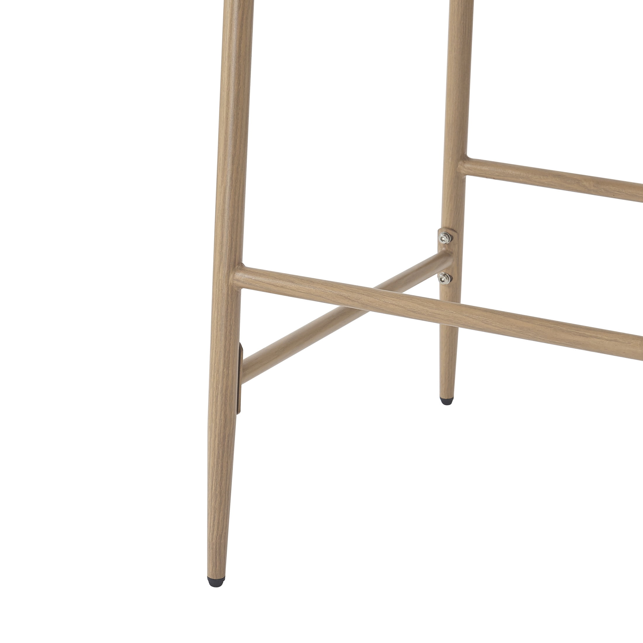 Christopher Knight Home 29.5" Farmhouse Upholstered Bar Stools, Iron Frame with Rattan Back, Brown+Beige, Set of 2