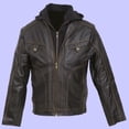 thumbnail image 1 of Chamarra de Piel Para Caballero Modelo Caoba ABEL - Extra - Negro, 1 of 2