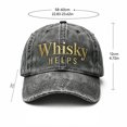 thumbnail image 4 of Whisky HELPS Baseball Cap Washed Distressed Adjustable Lightweight Breathable Casual Hat For All Seasons, 4 of 6