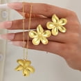 thumbnail image 4 of 2pcs/Set Necklace Earrings Set Three-Dimensional Flower Design Adjustable Length Choker Necklace Stud Earrings Jewelry Set, 4 of 8