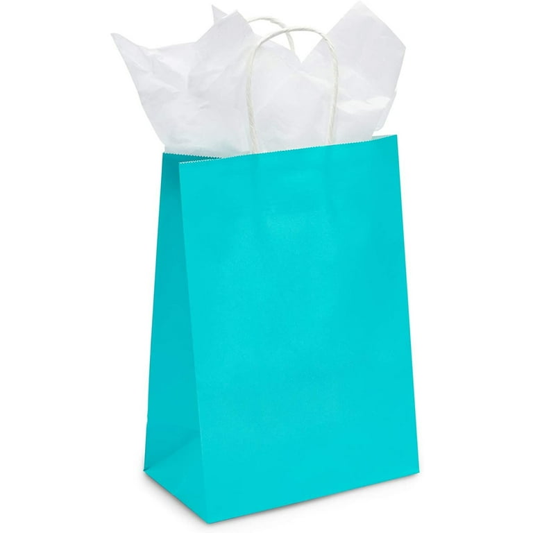 Paper Gift Bags with Handles, Blue Goodie Bags, Party Favor, Teal Sweet,  16Pcs, 16Pcs, 16Pcs - AliExpress
