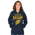thumbnail image 4 of Looking Sharp cheddar Cheese Pun Gym Zip Up Hoodie Men's Women's Brisco Brands S, 4 of 6
