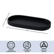 Urban Shop Black Ceramic Oval Tray, 11.8 W