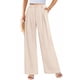 thumbnail image 2 of Pantalones PRETTYGARDEN Palazzo de Pierna Ancha Tiro Alto Beige Talla Grande, 2 of 9