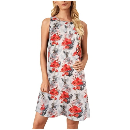 

Red Dress Sexy Dresses for Women Fashion Women Short Sleeve Printed Crew Neck Off Shoulder Ladies Mini Ladies Vest Dress Clearance 2022 Summer Dresses for Women 2022 Valentines Day Dress Pink M
