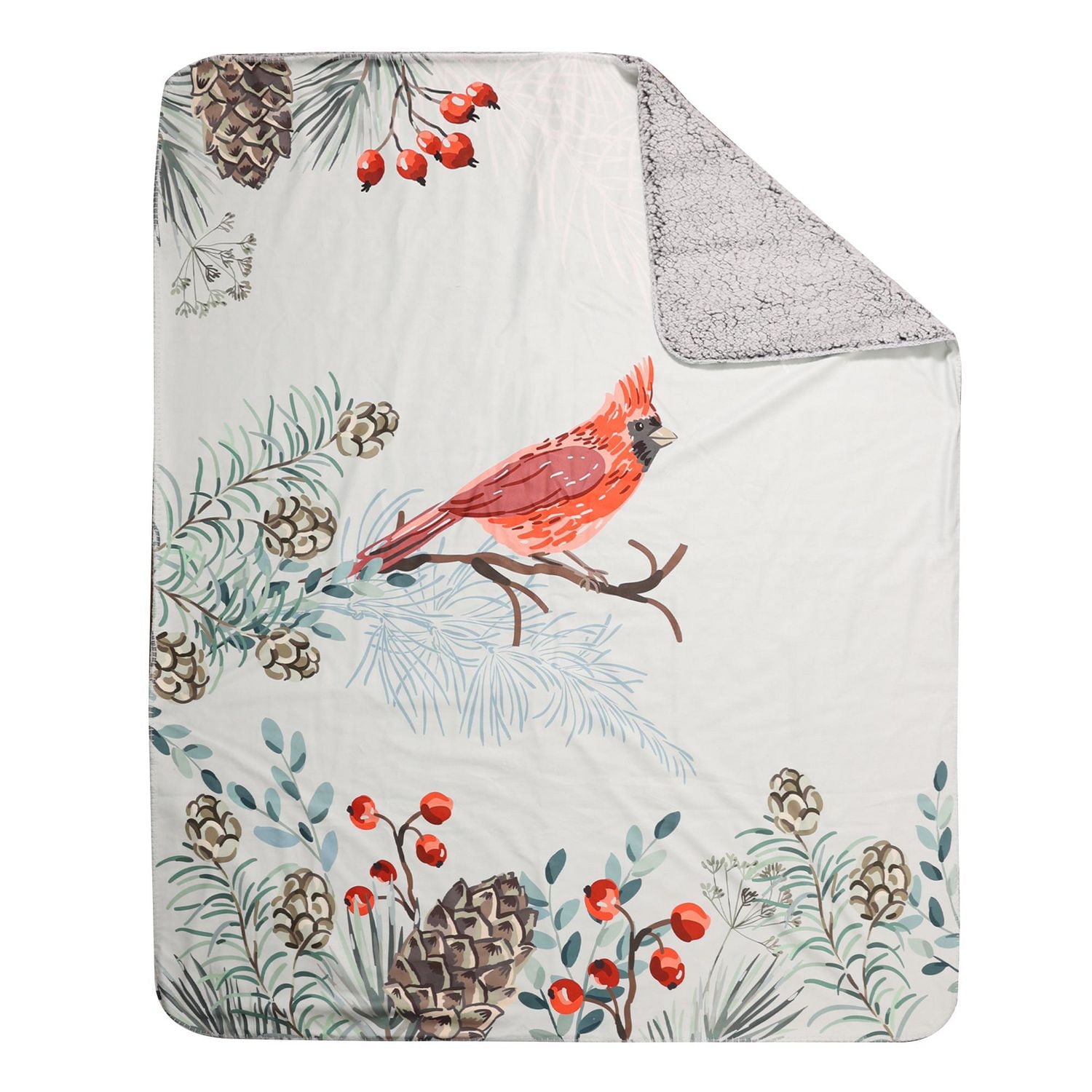 Holiday Sherpa Throw, Bird 50" x 60"