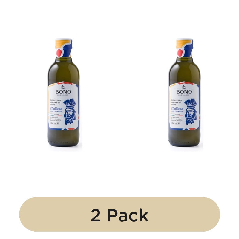 Bono Unfiltered Italian Extra Virgin Olive Oil 500ml, British Import (Pack of 2)